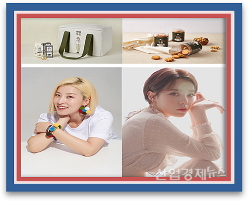 '매일두유x무화당' 기획 제품 컷(위) 및 서수경(좌), 리지(우) 컷...<사진=매일유업 제공>